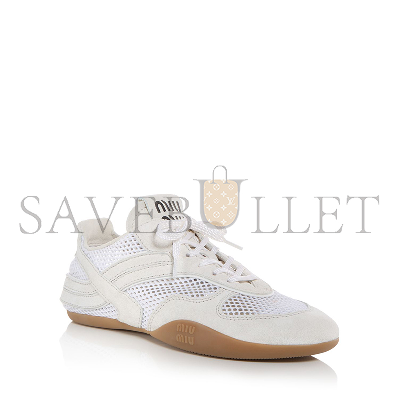 MIU MIU WOMEN'S ALLACCIATE MESH SNEAKERS